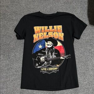 Willie Nelson Black Concert Graphic Tee
